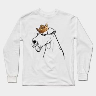 Welsh Terrier Dog King Queen Wearing Crown Long Sleeve T-Shirt